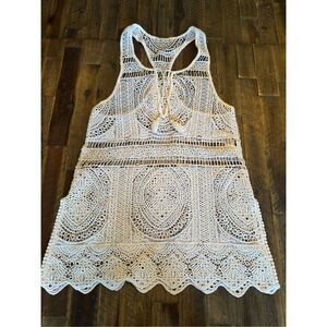 Abercrombie & fitch lace crochet beach cover up size medium large boho costal